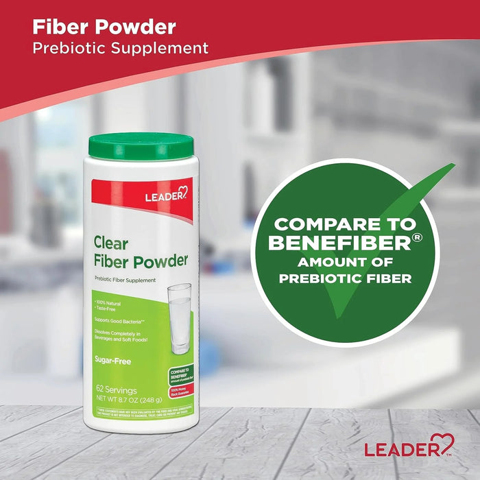 Suplemento de fibra prebiótica en polvo Leader Clear - 8,6 oz