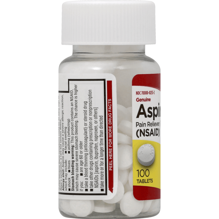 Leader Genuine Aspirin 325Mg Pain Reliever & Fever Reducer Tablets - 100 Ct