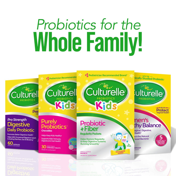 Culturelle Kids Digestive Health Probiotic + Fiber Powder Packets - 24 Ct