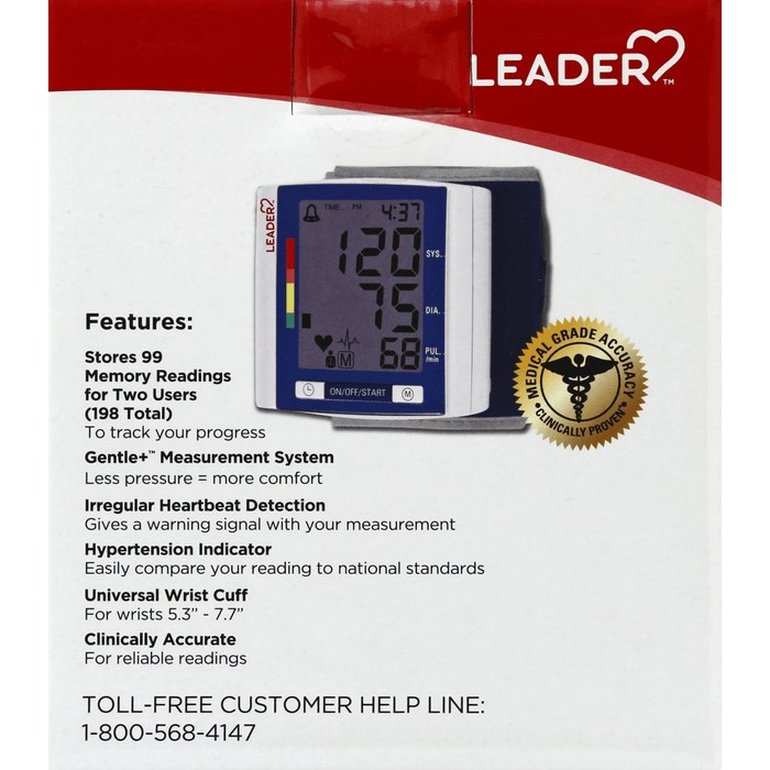 Leader Deluxe Automatic Wrist Blood Pressure Monitor