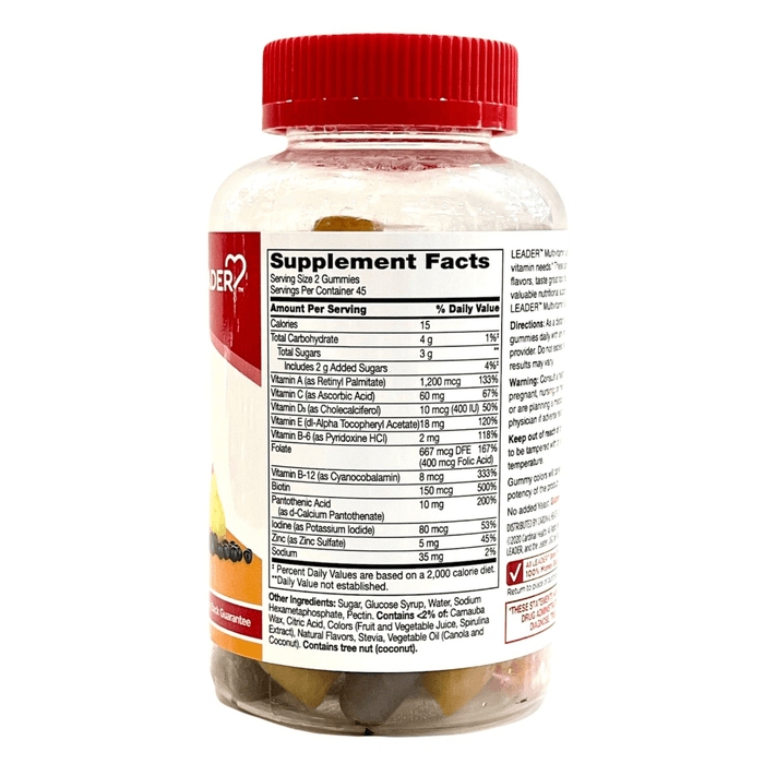 Leader Multivitamin Adult Gummies Fruit Flavor - 90 Ct