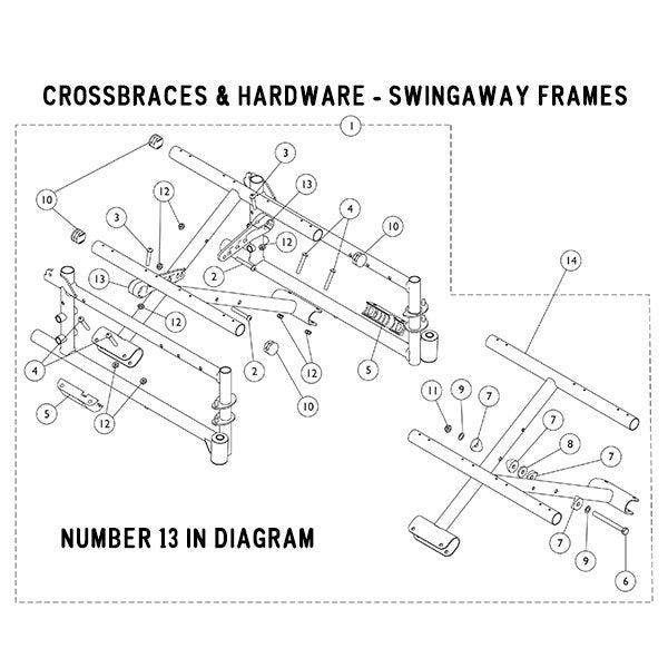 Invacare Cross Brace Pivot Link 16-18 Hemi