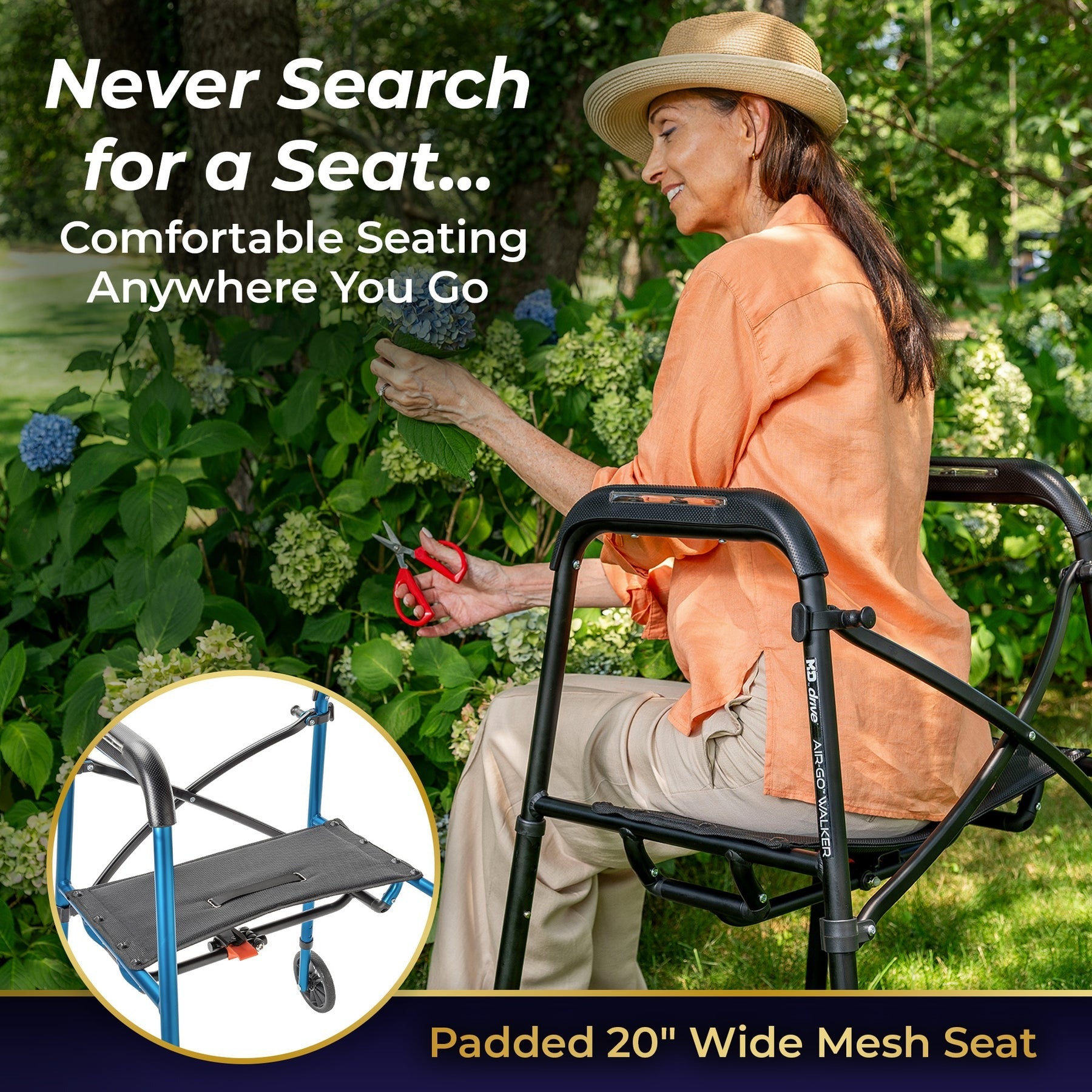 MD by Drive Air-Go Easy Grip Walker