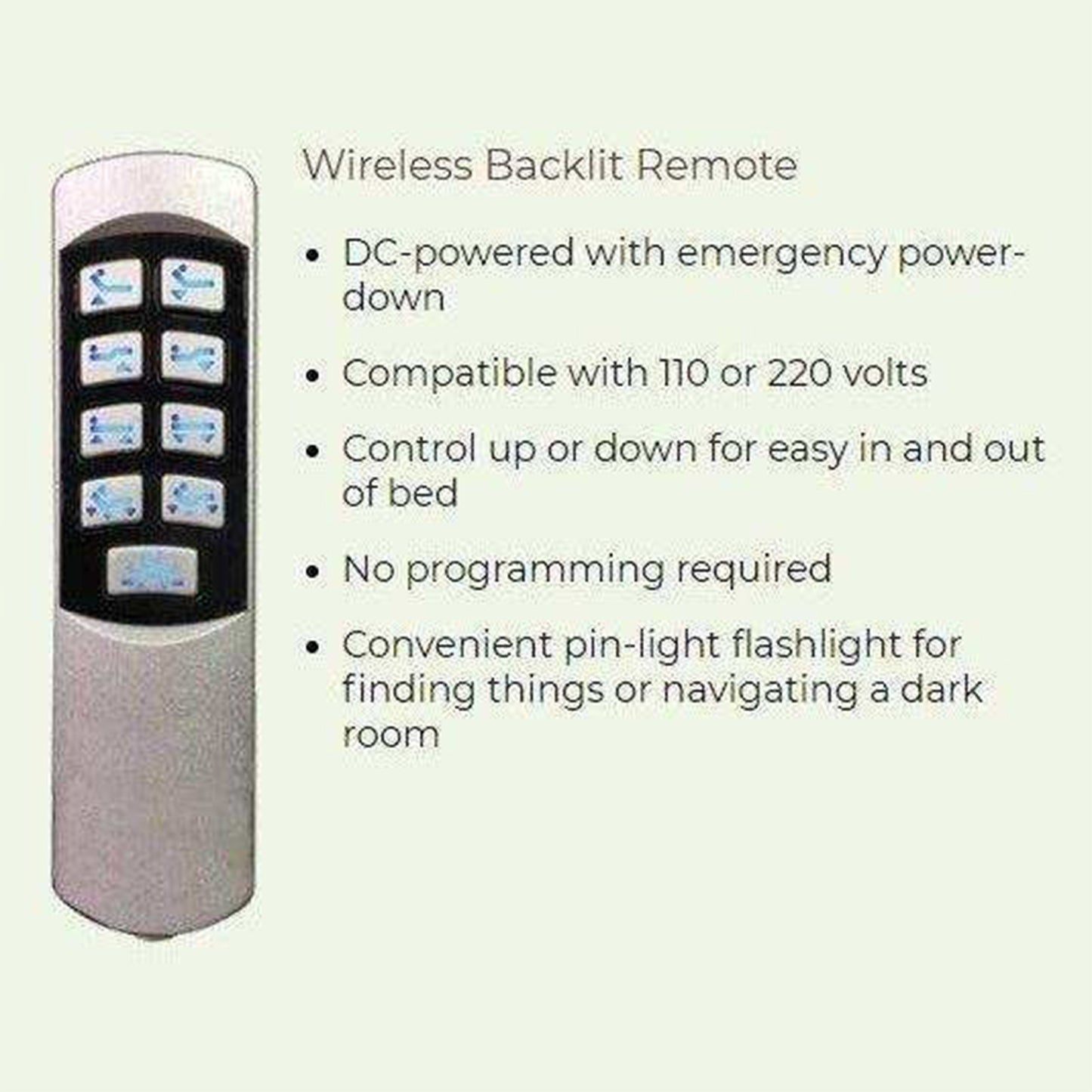 Control remoto de repuesto Perfect Height de Parks Health para cama Kalmia