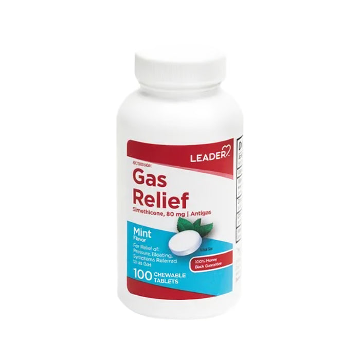 Leader Gas Relief Mint Chewable Tablets - 100 Ct