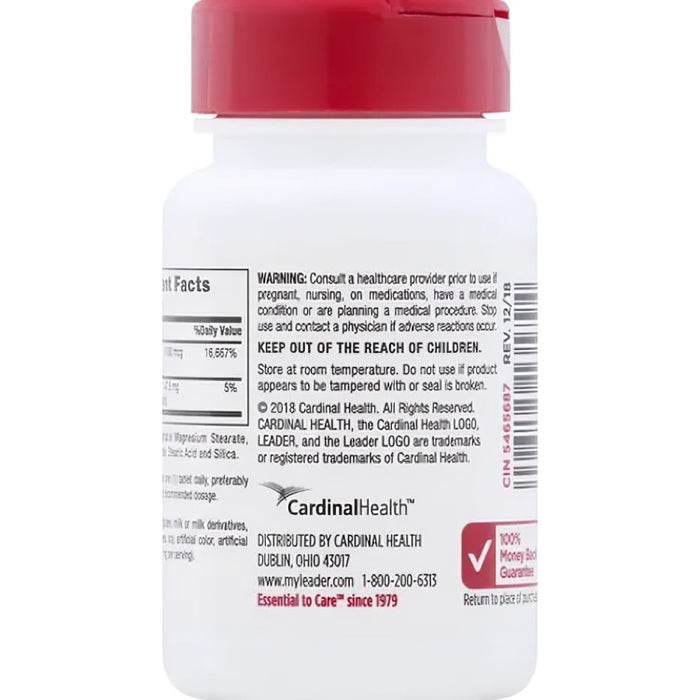 Tabletas de suplemento dietético de vitamina B12 de 1000 mcg de Leader, 200 unidades