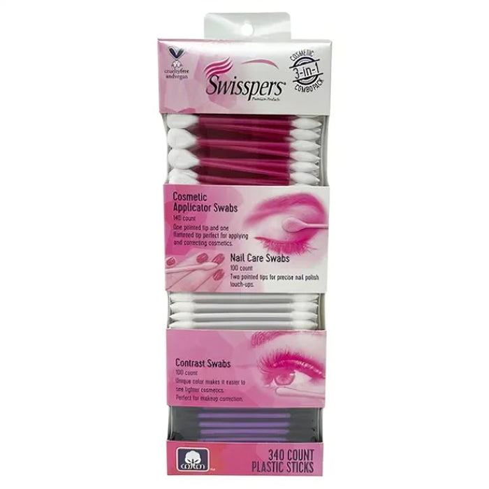 Swisspers Cosmetic Applicator Swab - 340 Ct