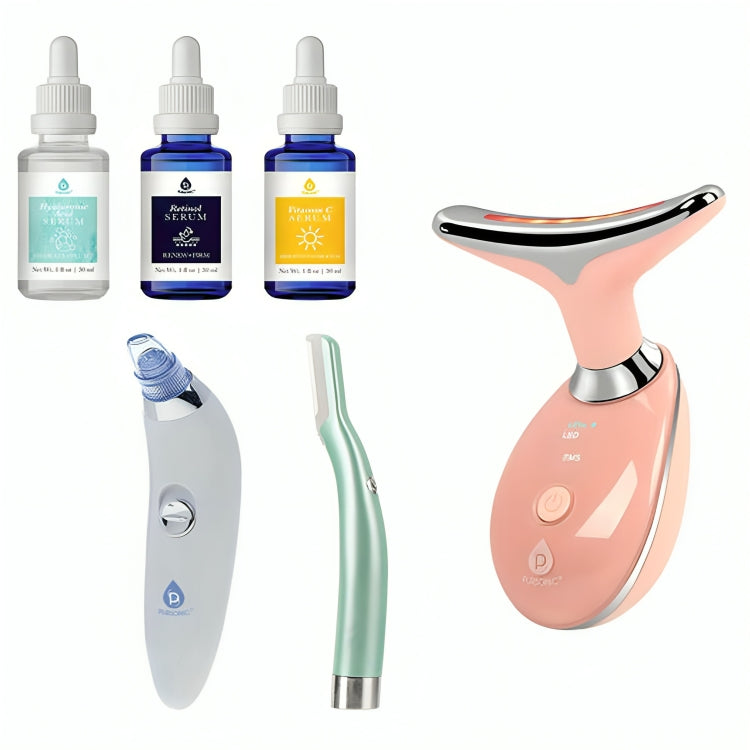 Pursonic Ultimate Glow Skincare Bundle -LED Therapy, Pore Vacuum, Anti-Aging Serums & More!