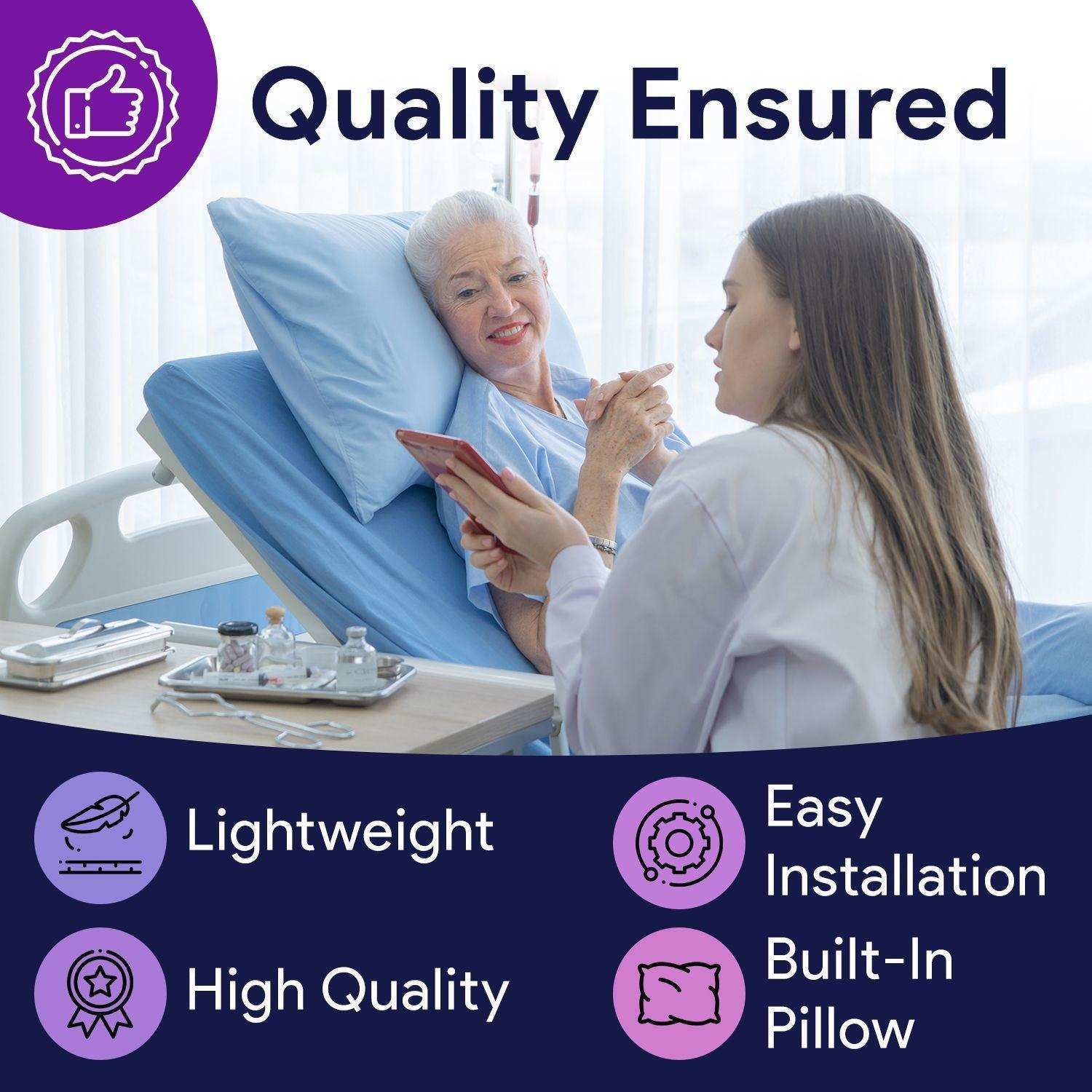 Low Air Loss Alternating Pressure Mattress -3" Fiber Base, Rails - 36"x80"x8/11" - Shop Home Med