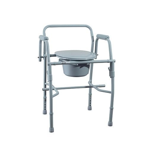 Medacure Adjustable Drop Arm Folding Bedside Commode Chair