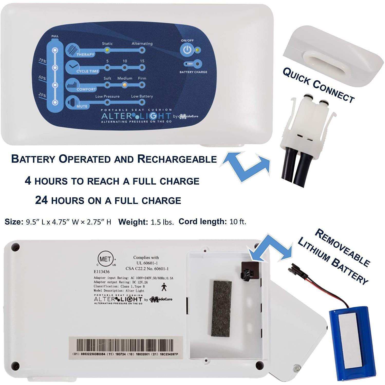 Medacure Alternating Pressure Wheelchair Cushion w/ Low Air Loss - Shop Home Med