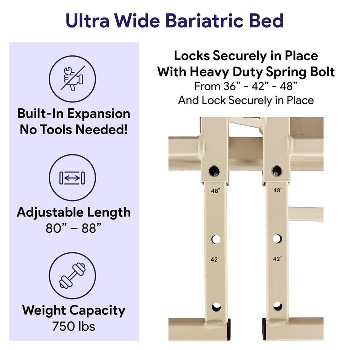 Medacure Bariatric Extendable Hospital Bed - 750lbs Cap - Shop Home Med