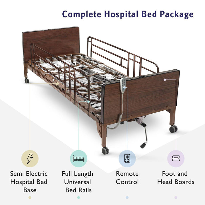 Medacure Semi Electric Hospital Bed Mattress Rails Options - Shop Home Med