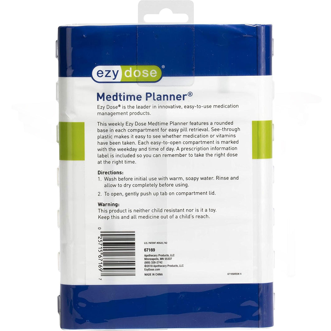 Ezy-Dose 7-Day 4X/Day Medtime Planner Pill Case Large