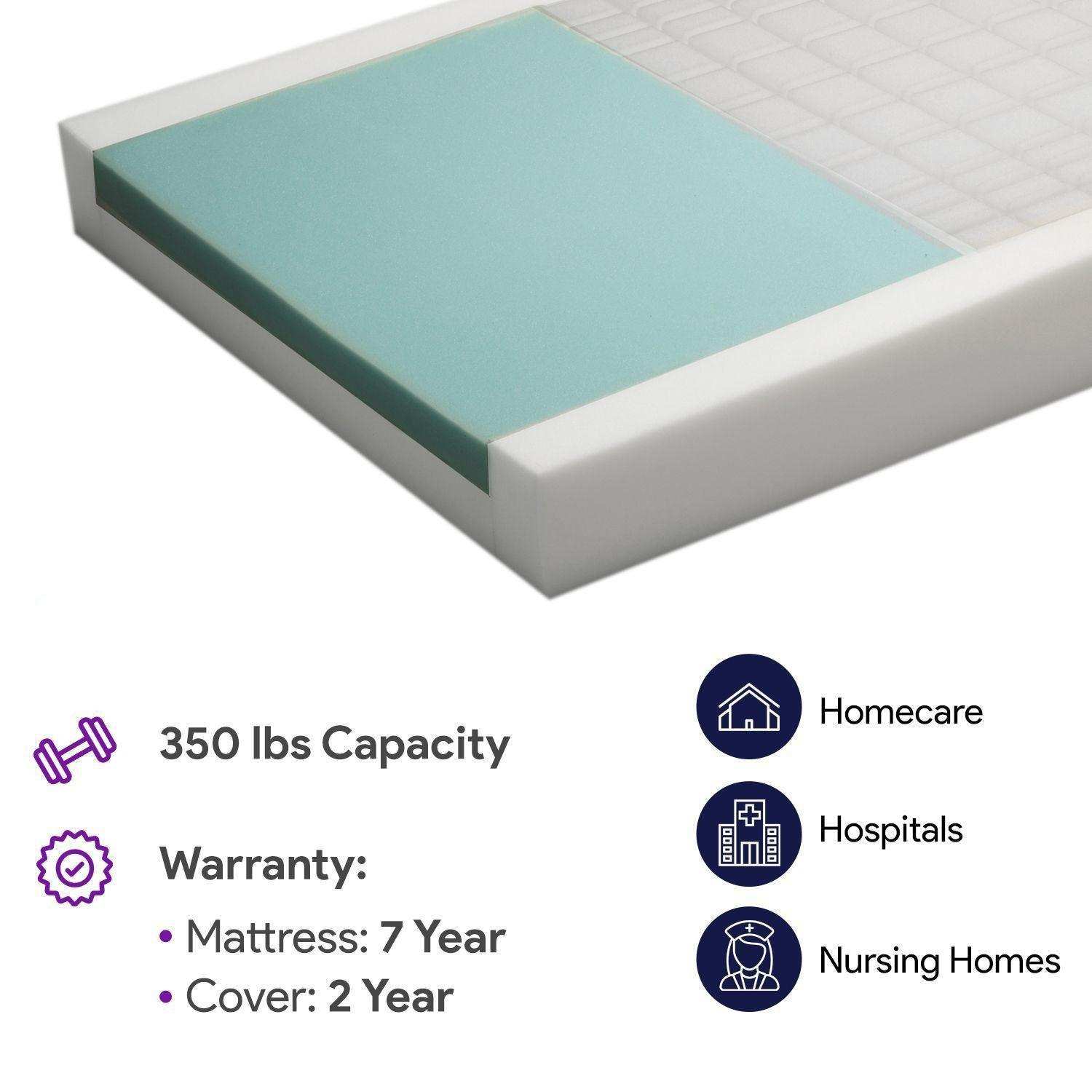 ProHeal Memory Foam Hospital Bed - Multi-Tiered Bed Sore Prevention - Shop Home Med