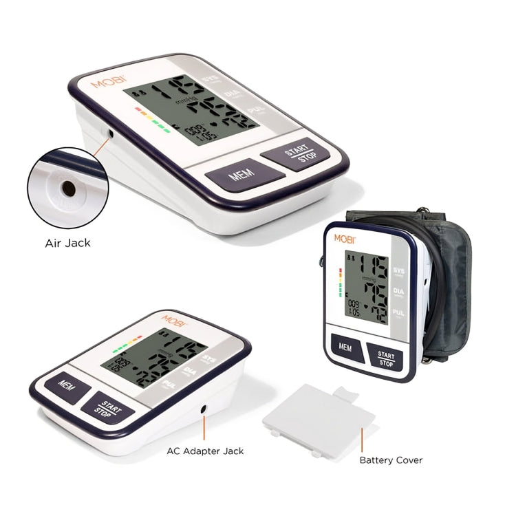 Mobi Automatic Upper Arm Blood Pressure Monitor with Adjustable Arm Cuff