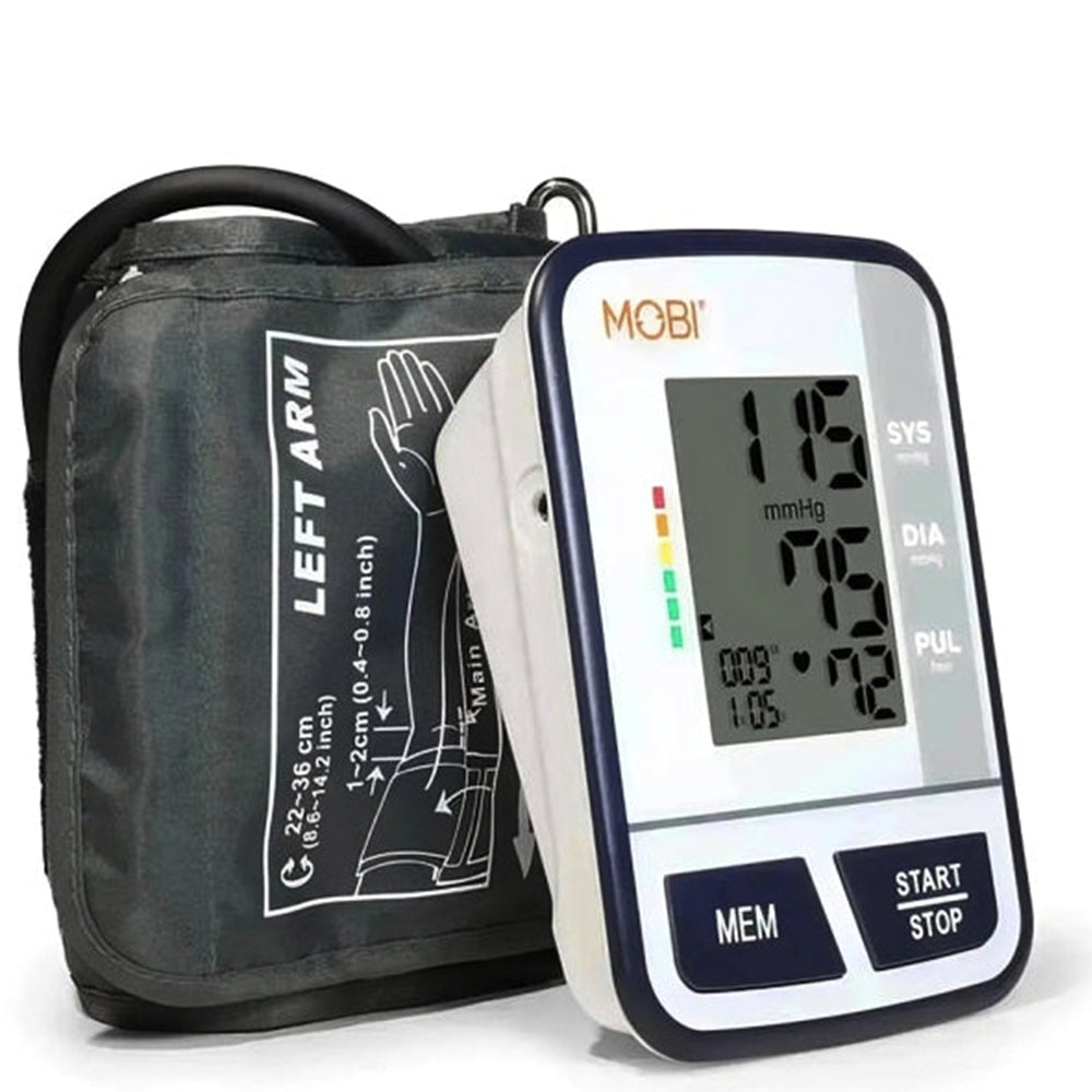 Mobi Automatic Upper Arm Blood Pressure Monitor with Adjustable Arm Cuff