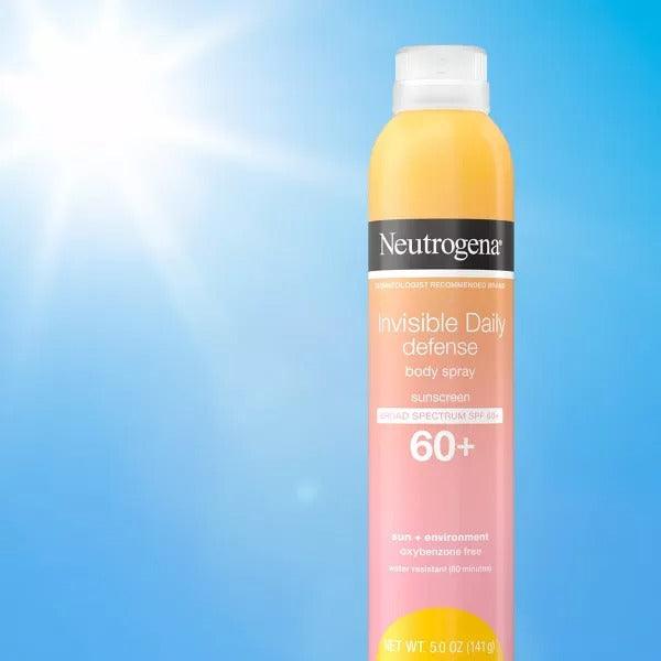 Neutrogena Invisible Daily Defense Body Spray Sunscreen, Broad Spectrum SPF 60+ - 5oz - Shop Home Med