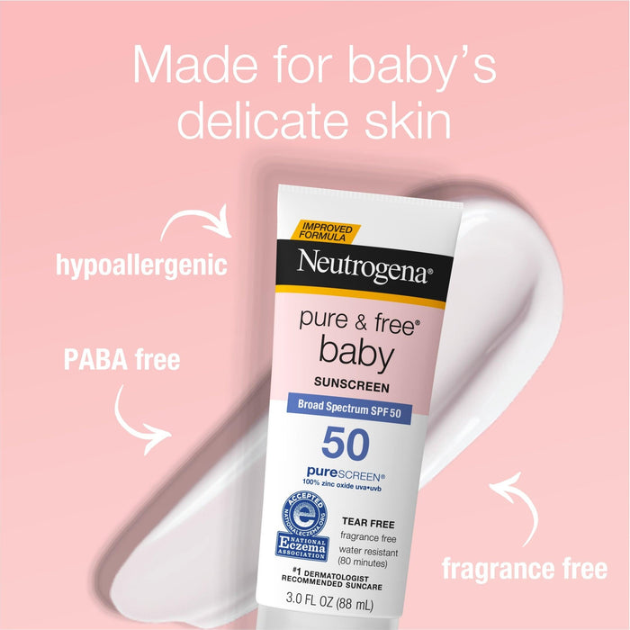 Neutrogena Pure & Free Baby Sunscreen Lotion Broad Spectrum SPF 50 - 3oz - Shop Home Med