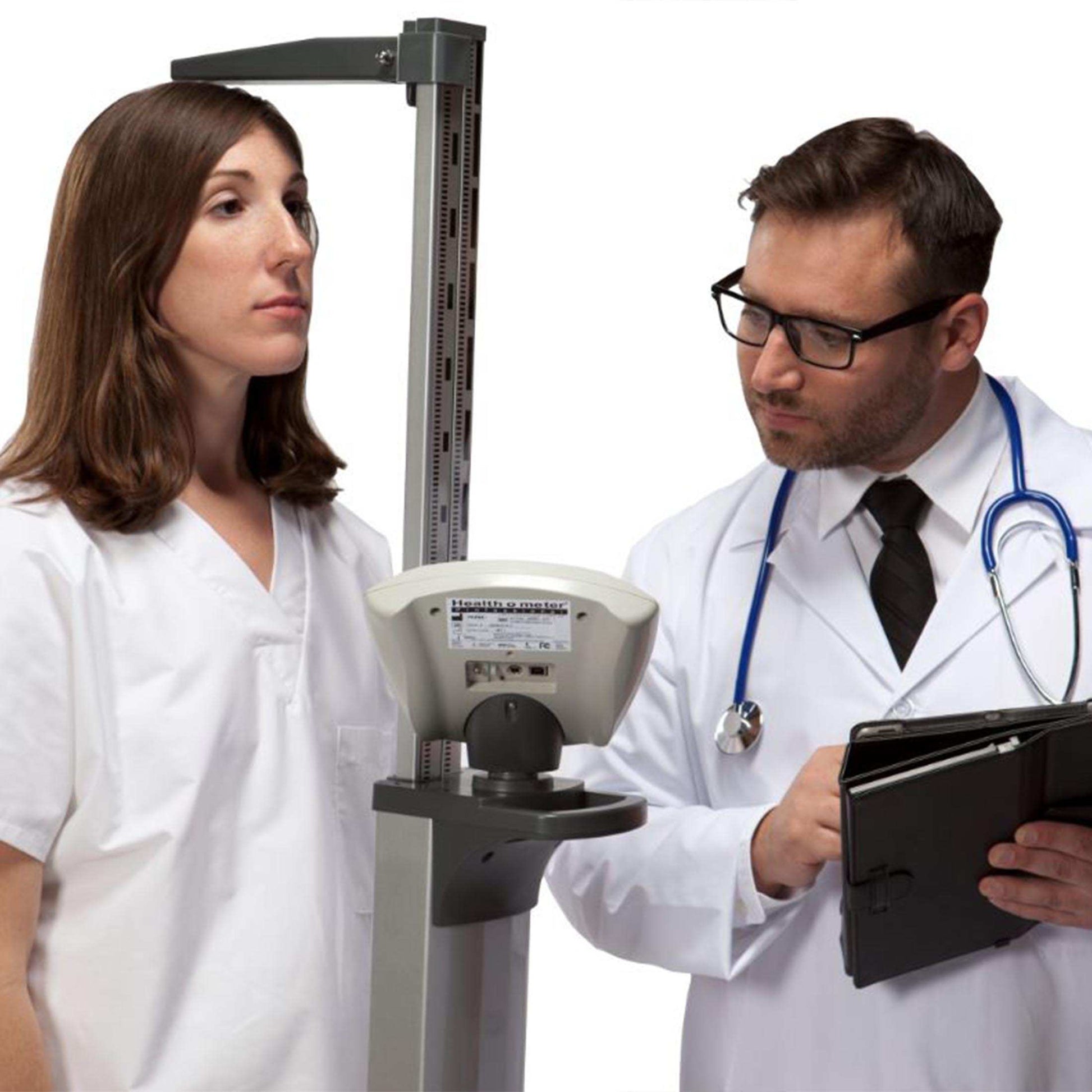 Health o Meter Heavy Duty Eye Level Digital Scale with Integral Digital Height Rod and Connectivity Kit