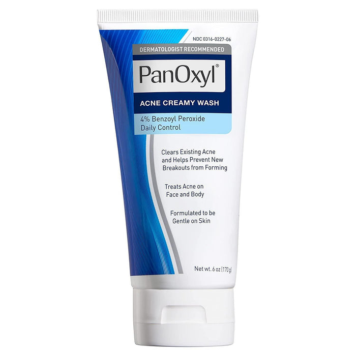 PanOxyl Antimicrobial Acne Creamy Wash, 4% Benzoyl Peroxide - 6oz - Shop Home Med