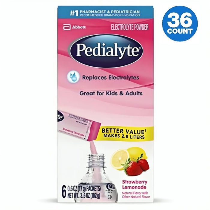 Pedialyte Electrolytes Drink Powder Packets - 36 Ct