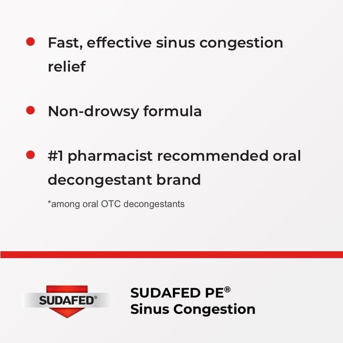 Sudafed PE Maximum Strength Sinus Congestion Relief Tablets