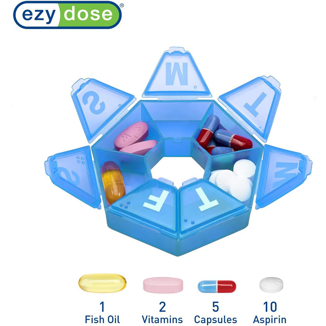 Ezy Dose Weekly Pill Organizer and Travel Pill Planner