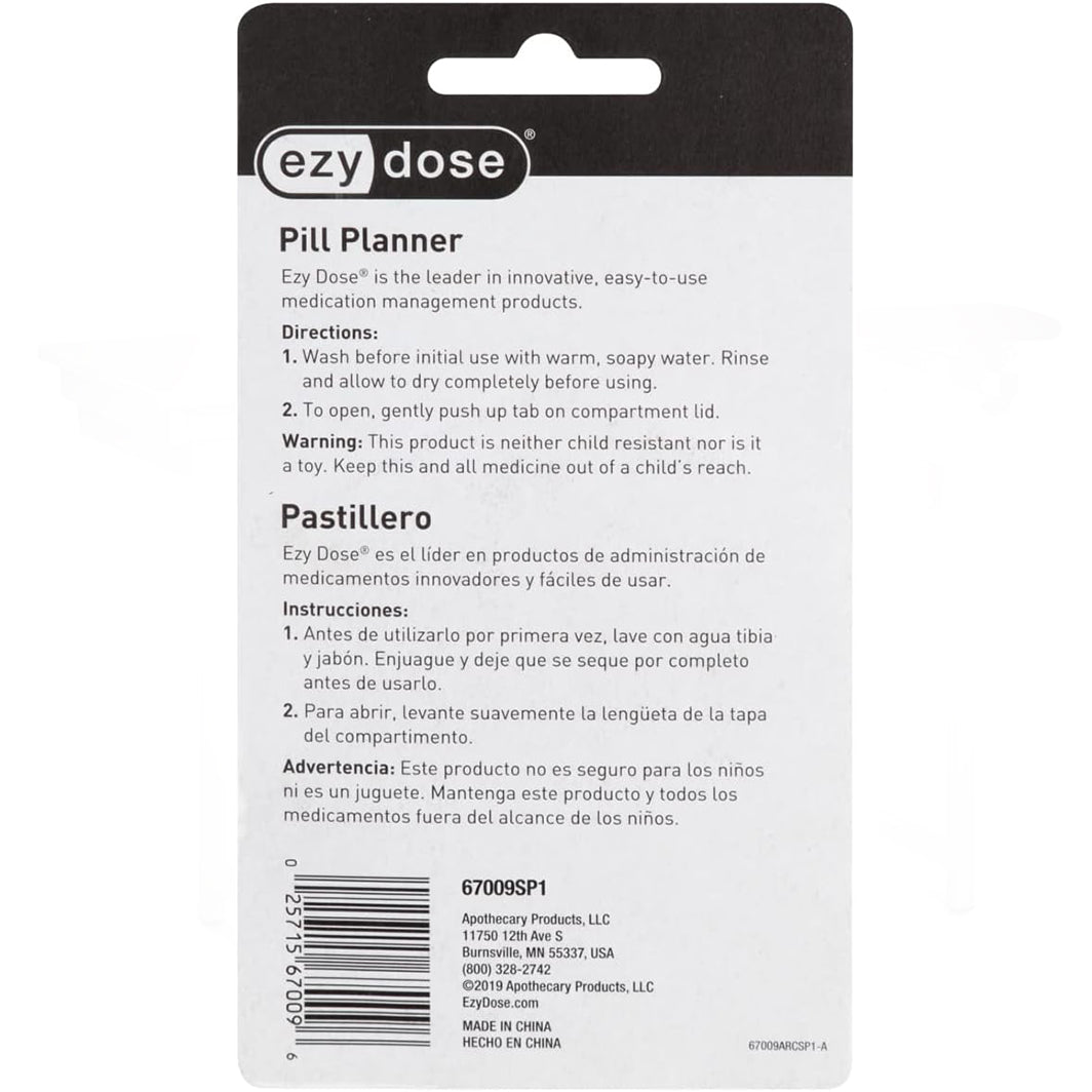 Ezy Dose Weekly Pill Organizer and Travel Pill Planner