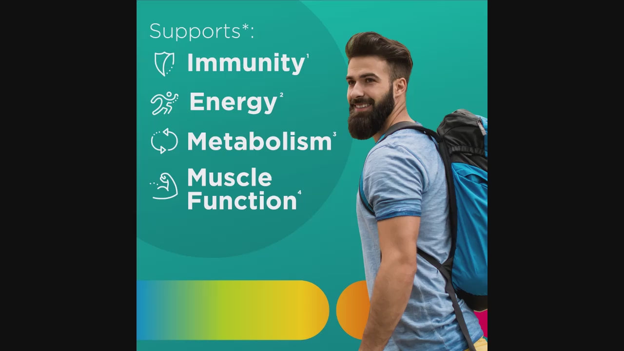 Load video: Centrum Men's Multivitamin Gummies Tropical Fruit - 100ct