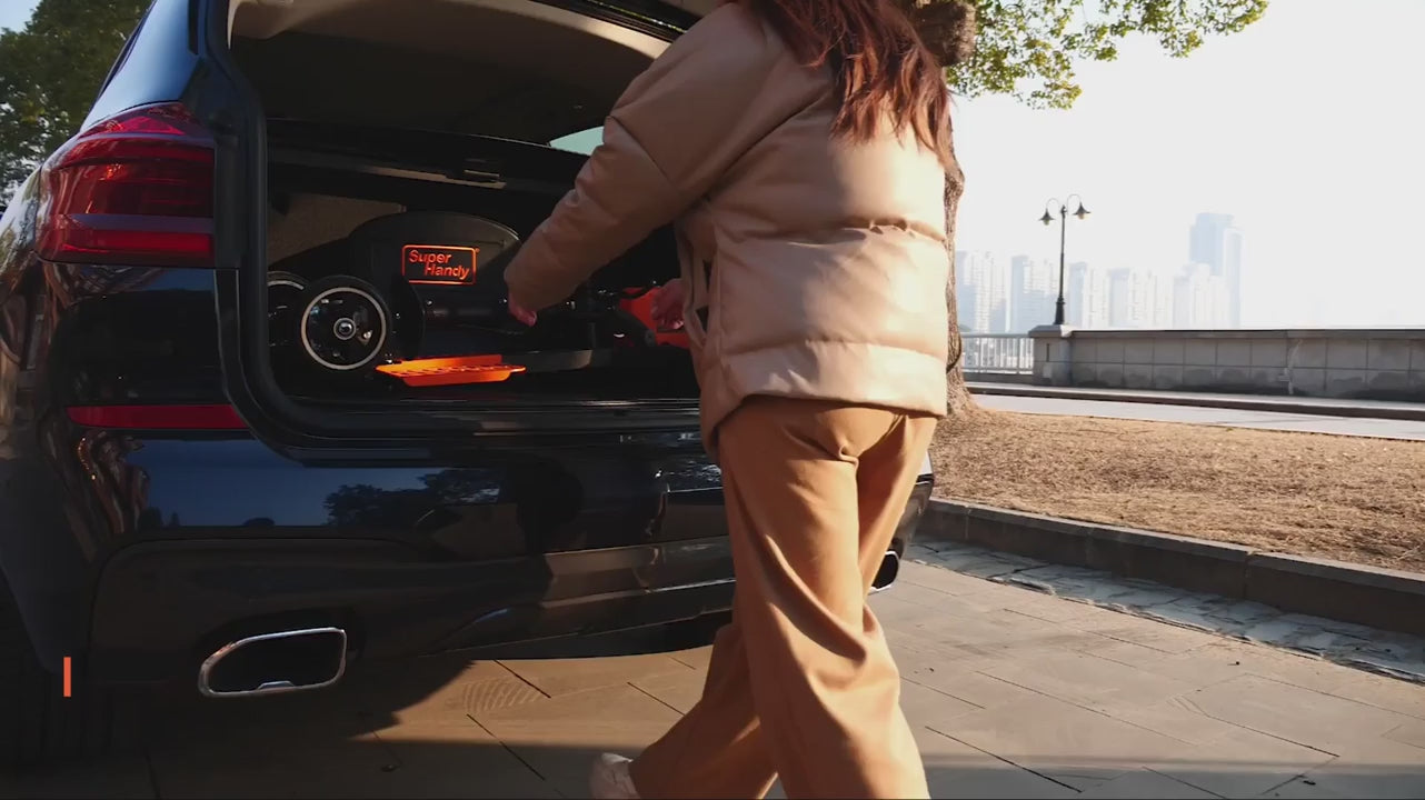 Load video: SuperHandy 4-Wheels Passport Pro Mobility Scooter Mobility Scooter - Foldable Travel Mobility Scooter 48V Li-Ion Battery 330lbs Load