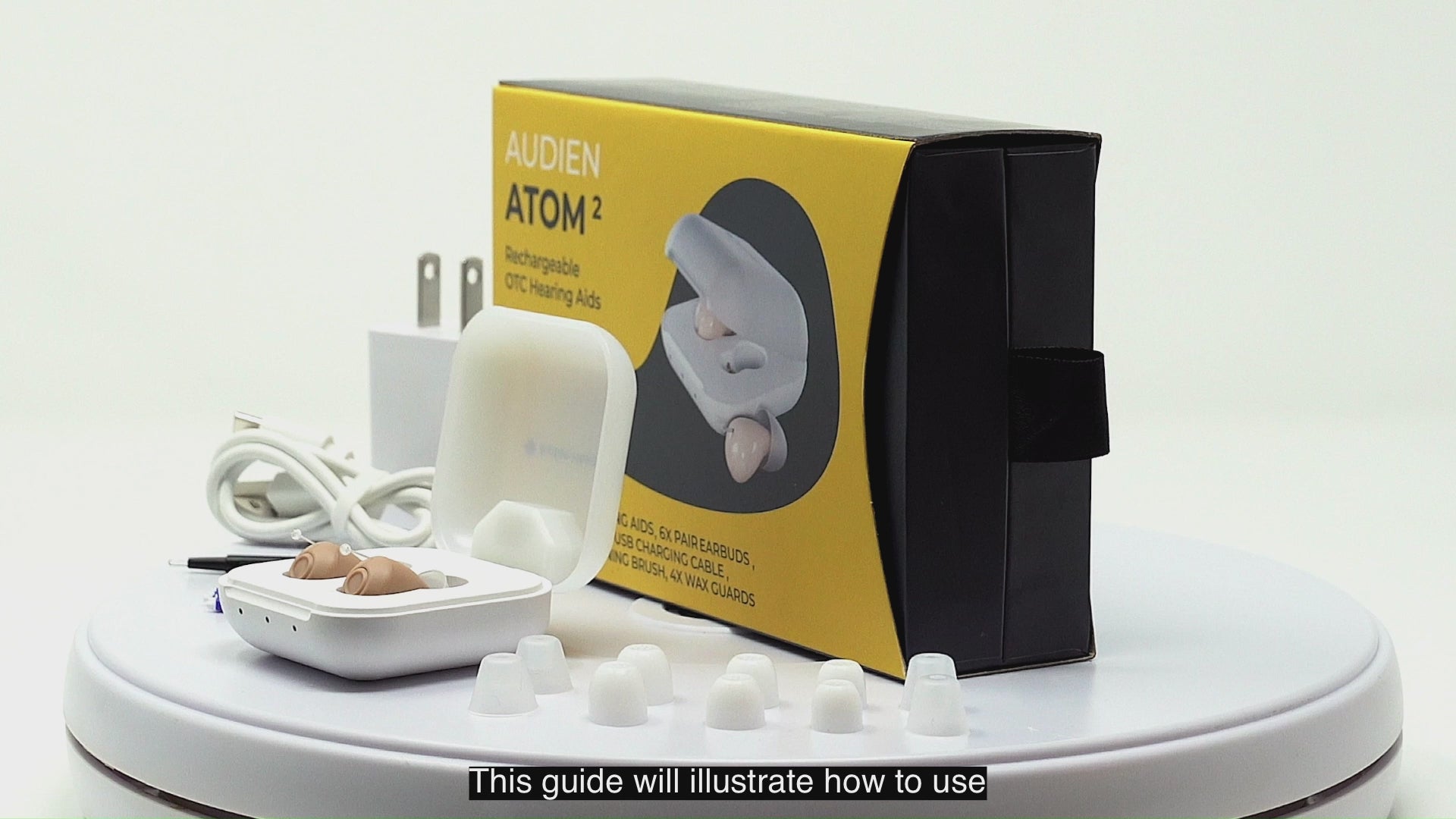 Cargar vídeo: Audífono de venta libre recargable e inalámbrico Audien Hearing Atom 2 