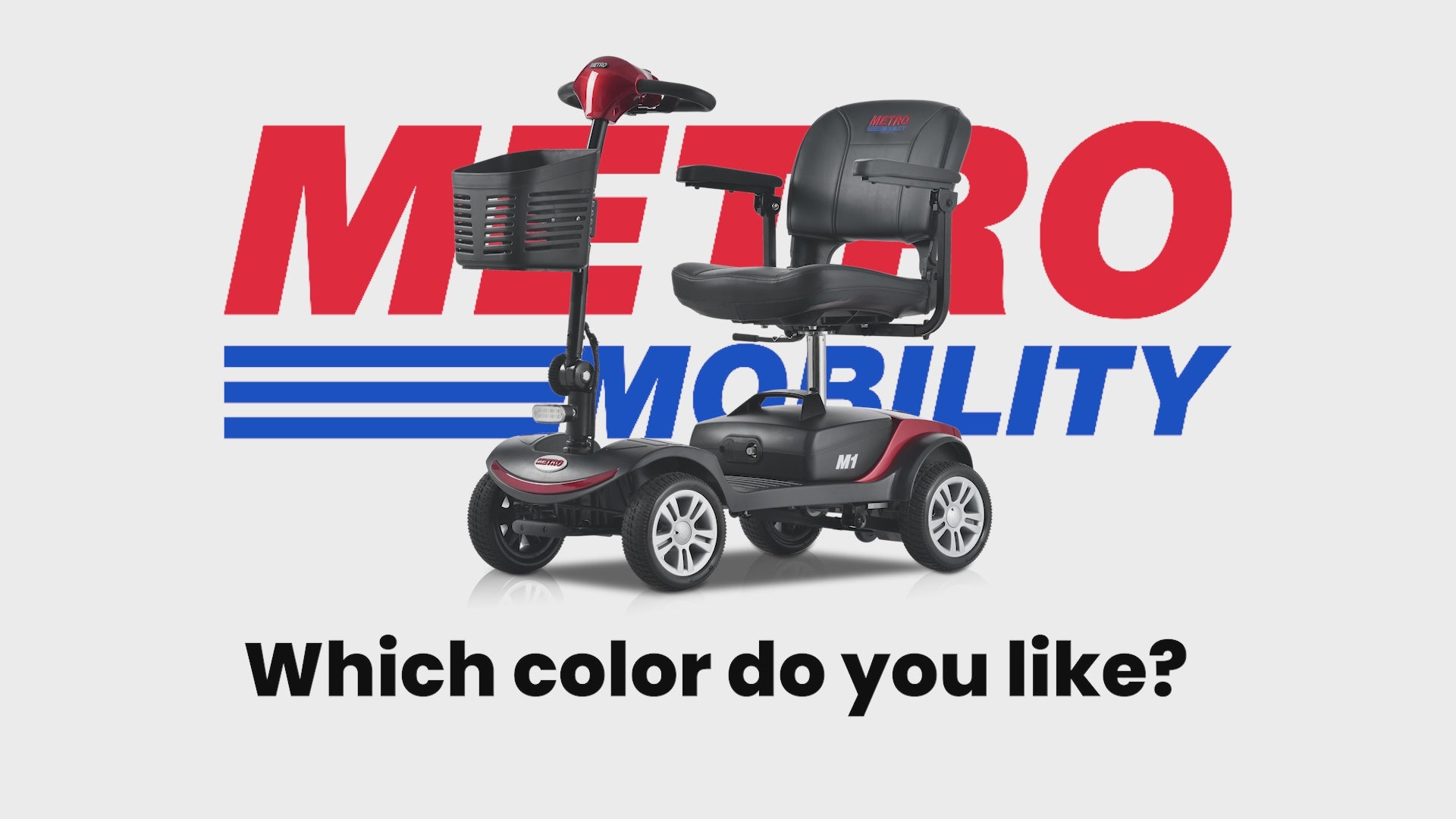 Load video: Metro Mobility M1 Series 4-Wheel Travel Mobility Scooter