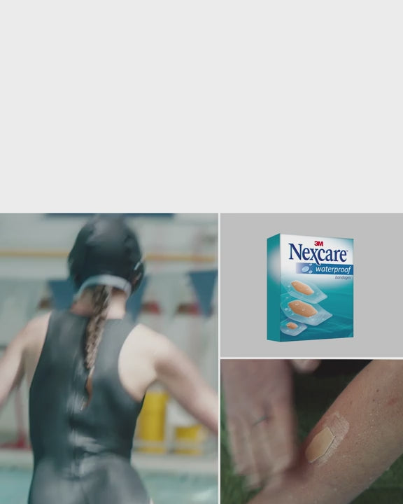 Load video: Nexcare Waterproof Clear Bandages Assorted Sizes