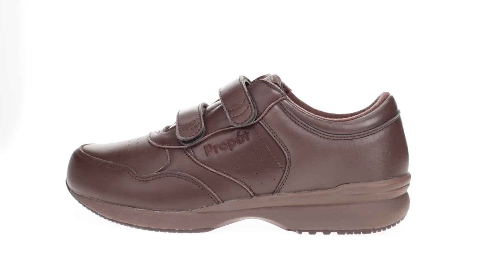 Cargar vídeo: Zapatos para caminar sin cordones con correa LifeWalker de Propet Footwear para hombre, aptos para diabéticos y ortopédicos