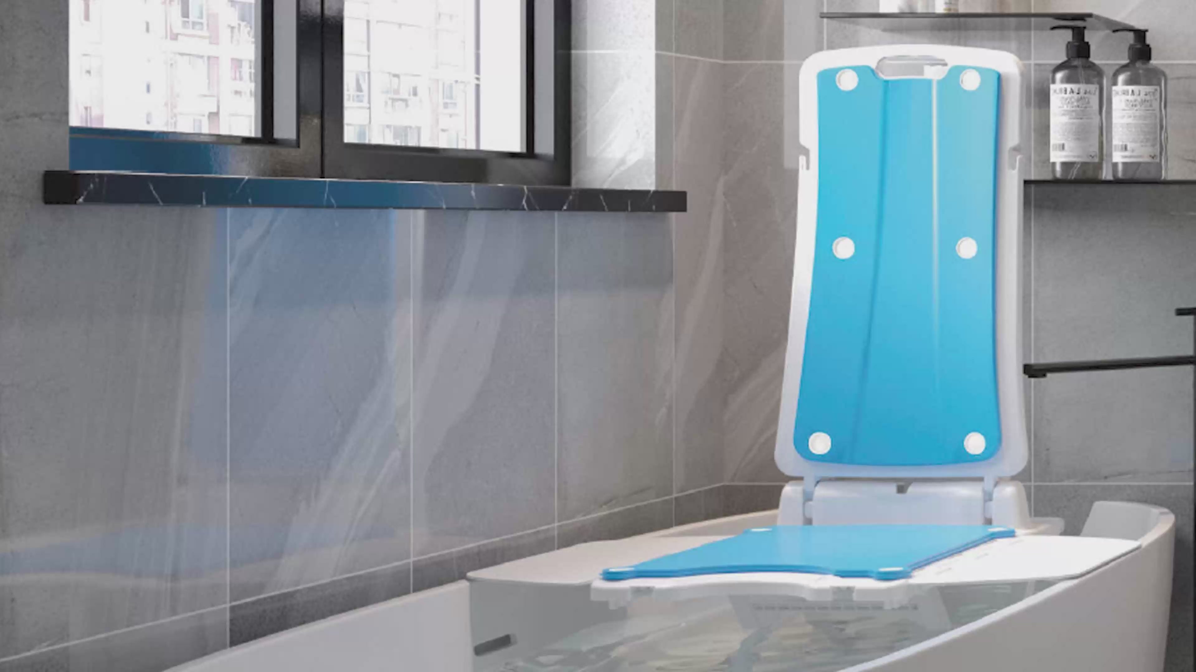 Cargar vídeo: Elevador de baño 2 en 1 y elevador de recuperación de caídas