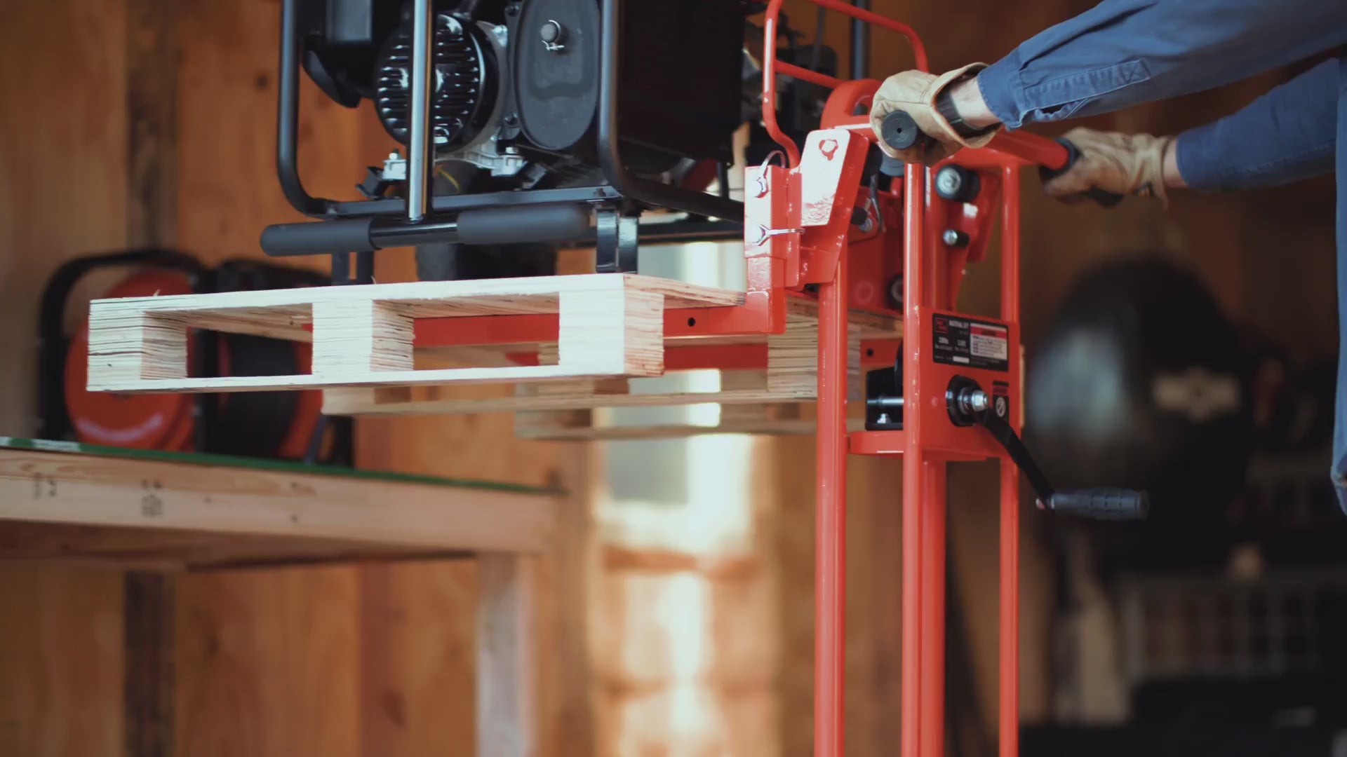 Load video: SuperHandy Material Lift Stacker &amp; Pallet Dolly - 330Lb Max Weight 40" Lift