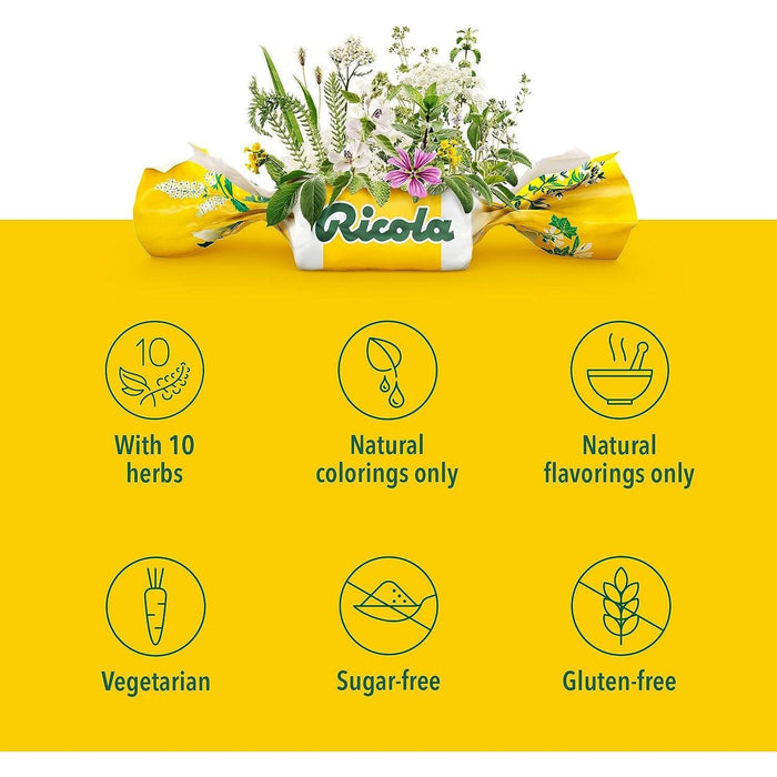 Ricola Herb Throat Drops Sugar Free, Lemon Mint - 19 ct - Shop Home Med