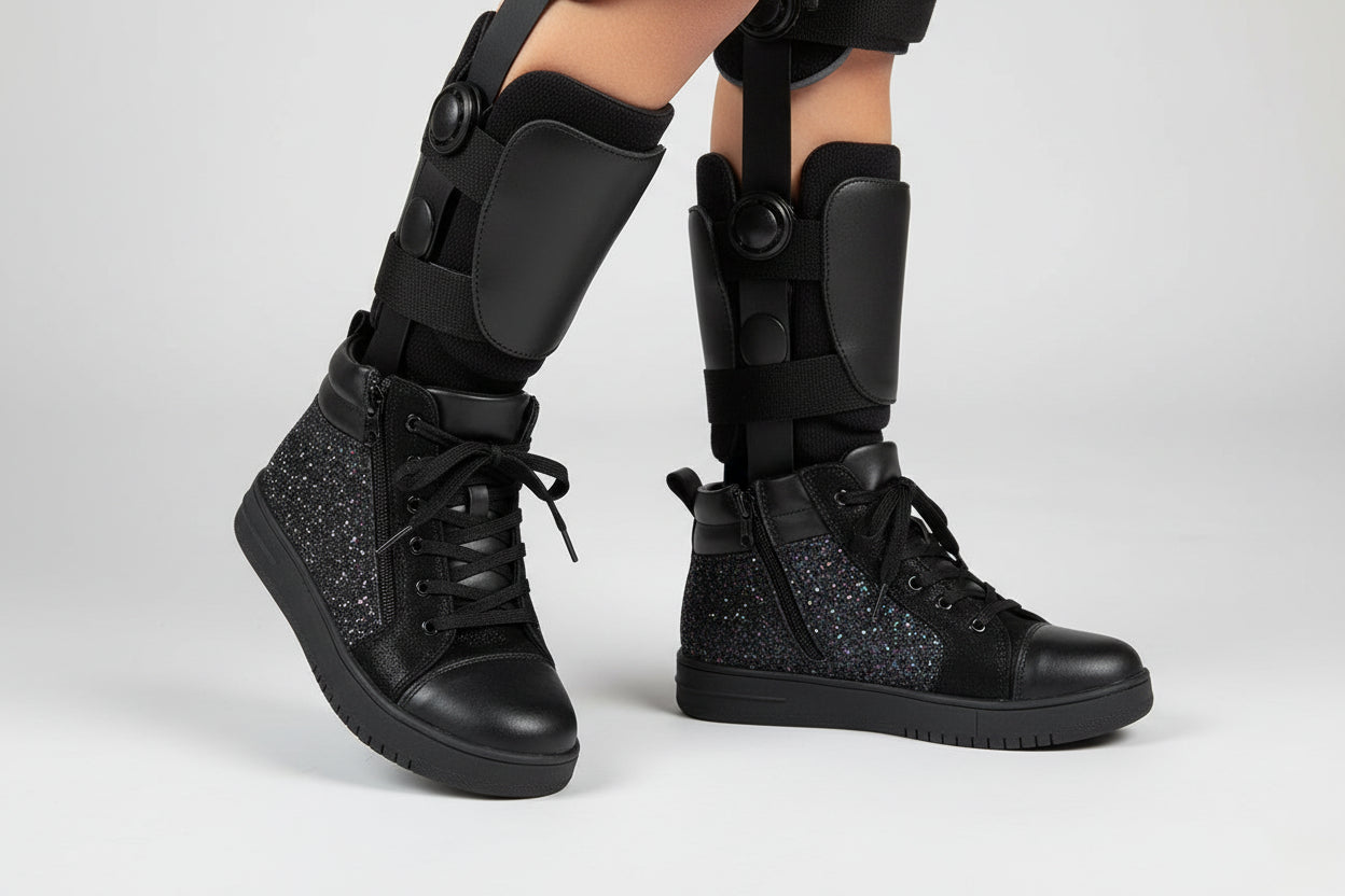 DrD Kids Footwear Rodeo High Top Shoes Ankle-Foot Orthosis and Orthopedic Friendly