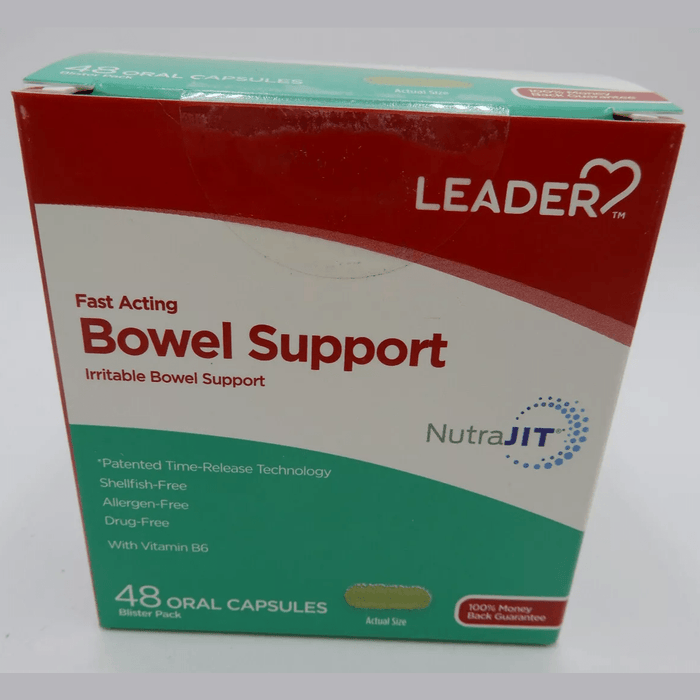 Leader Fast Acting Bowel Support Capsules - 48 Ct