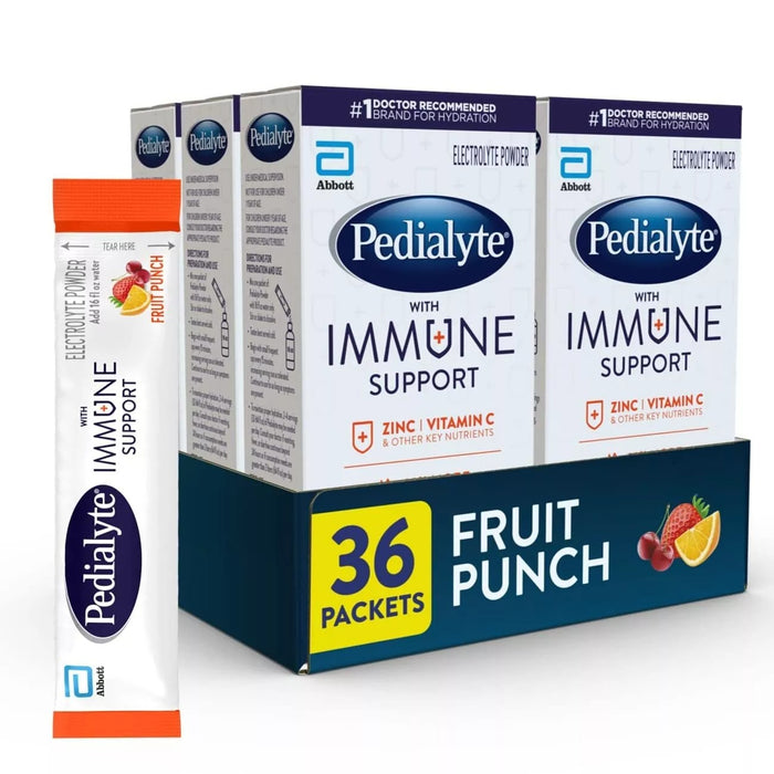 Pedialyte with Immune Support Vitamin C & Zinc Electrolytes Drink Powder Packets - 36 Ct