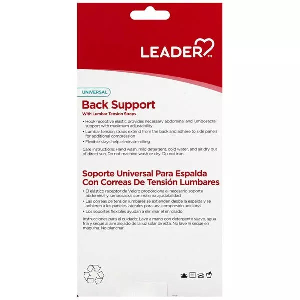 Leader Back Support With Lumbar Tension Straps Universal