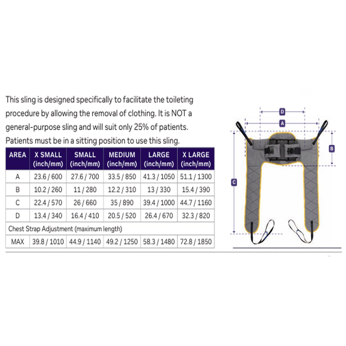 Joerns Hoyer Access Padded 6-Point Toileting Sling
