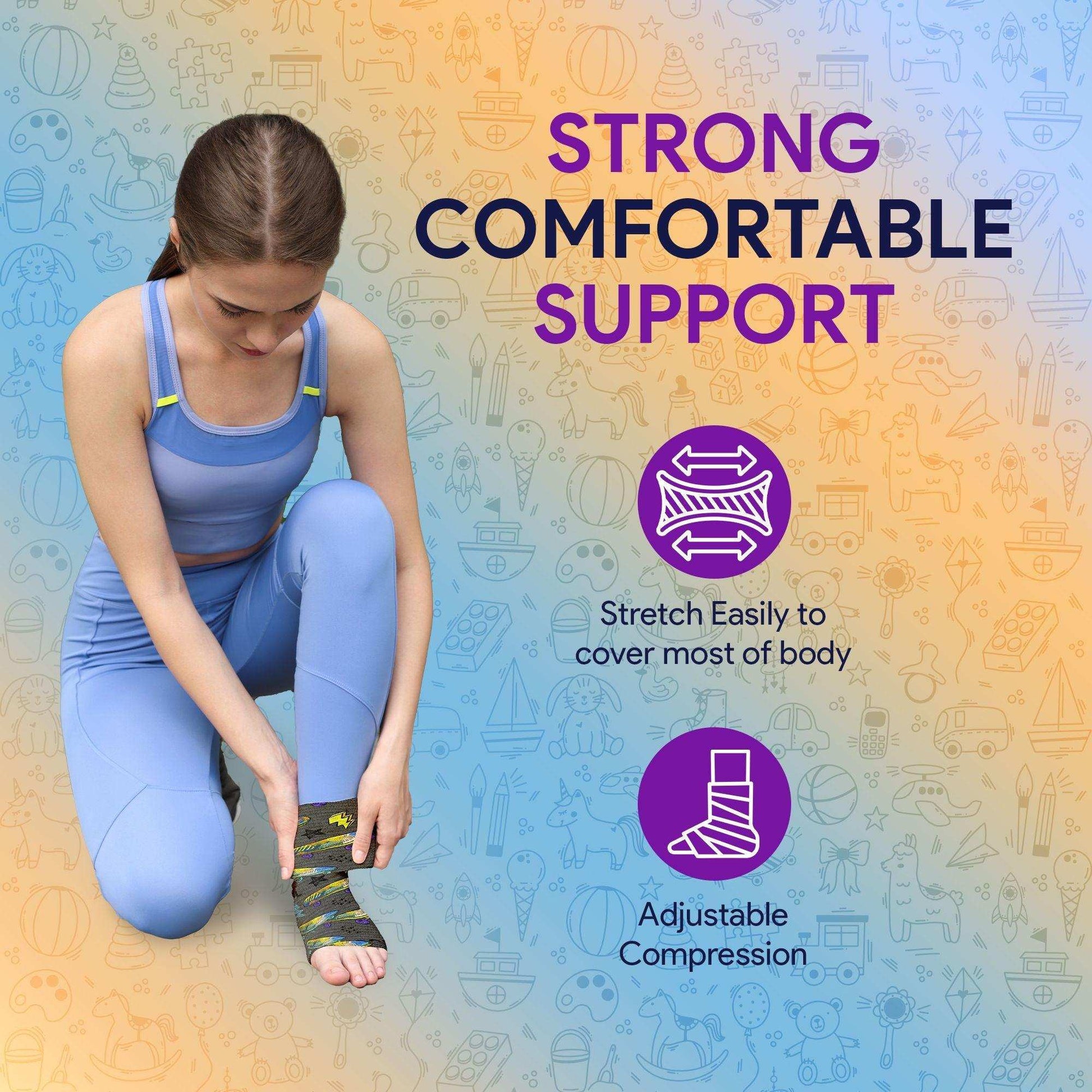 Skate Boards & Sports Compression Bandage Wrap For Wounds - 2 Pack - Shop Home Med