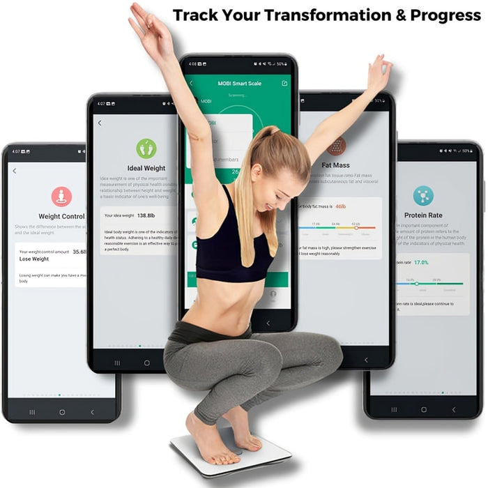 Mobi Smart BMI WiFi Digital Body Composition Scale with App Analysis and 18 Body Measurements
