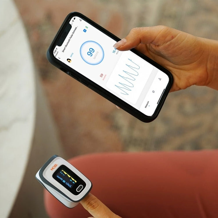 Mobi Smart Fingertip Bluetooth Pulse Oximeter Blood Oxygen Monitor