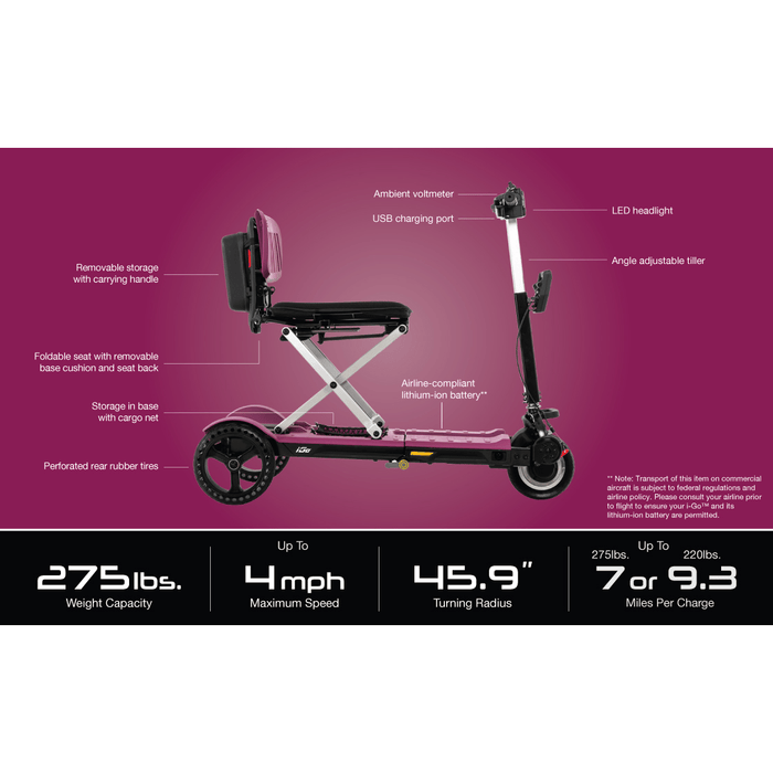 Pride Mobility i-Go Folding Travel Scooter