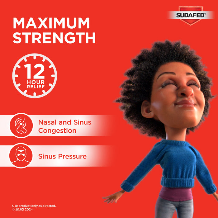 Sudafed Maximum Strength 12 Hour Sinus Congestion Relief Caplets