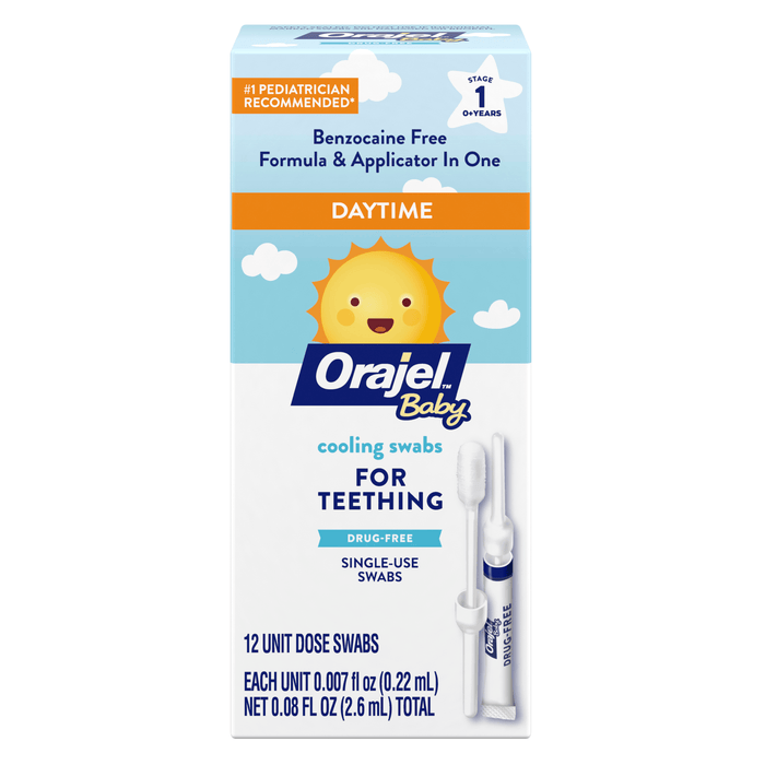 Orajel Baby Non-Medicated Cooling Swabs - 12 Ct