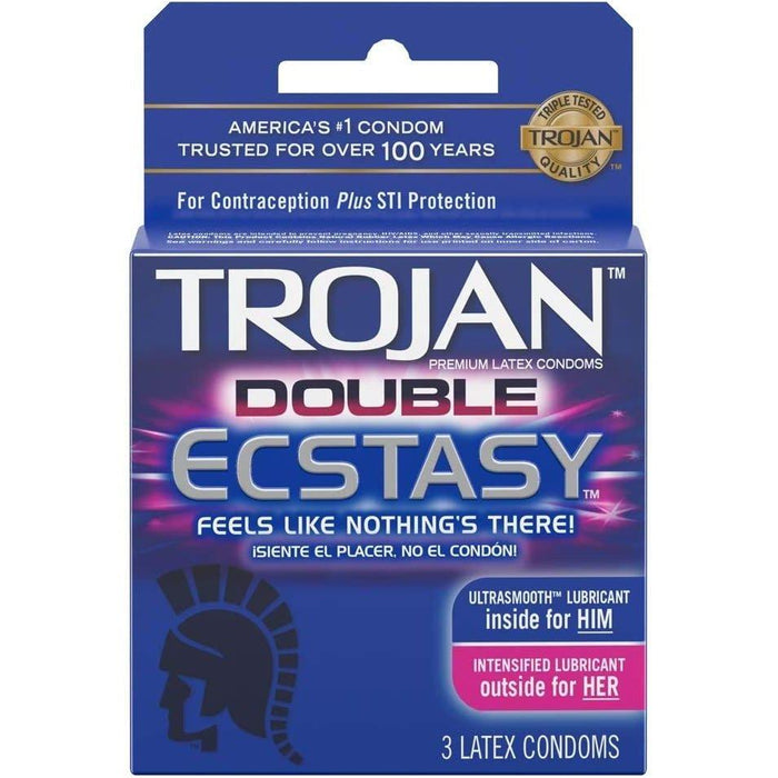Trojan Condom Double Ecstasy 3 Count - Shop Home Med